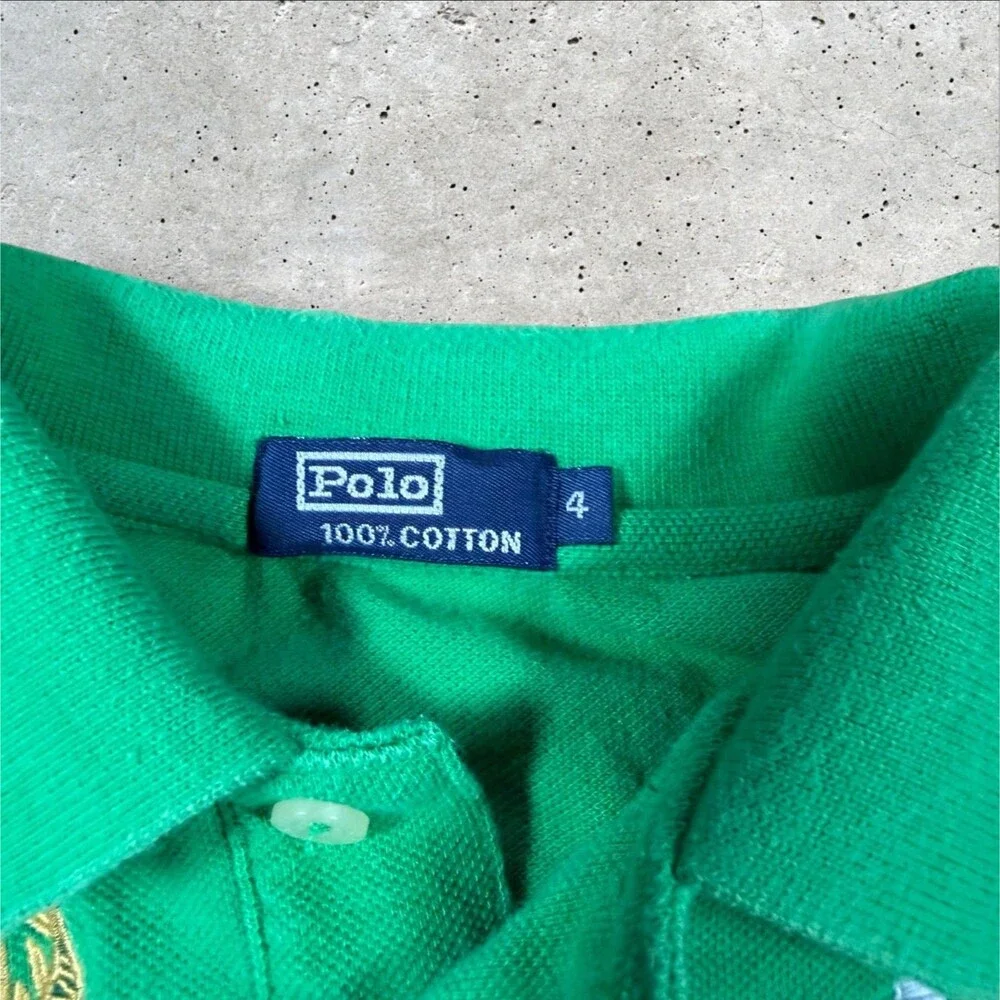 Polo Ralph Lauren Rome Italy Big Pony Polo Shirt Green Kid Toddler Size 4 #3 PRL
